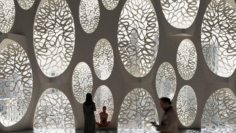artist impressie filigraan gevel betonprint structuur