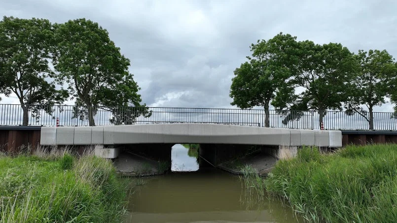 brugdek met boomrij 3d betonprint toepassing