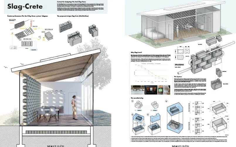 circulair bouwconcept met hergebruik van betonpuin. concrete design competition winnaar