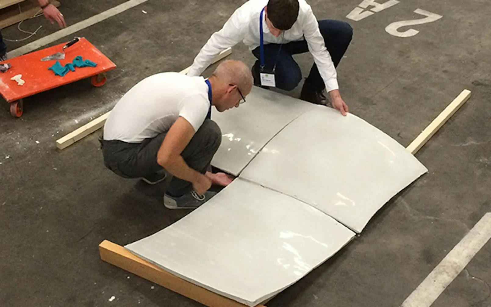 flexibele beton mal bij workshop