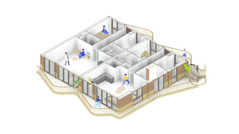 isometrie plattegrond westerschans goes balkonvormen en appartementen