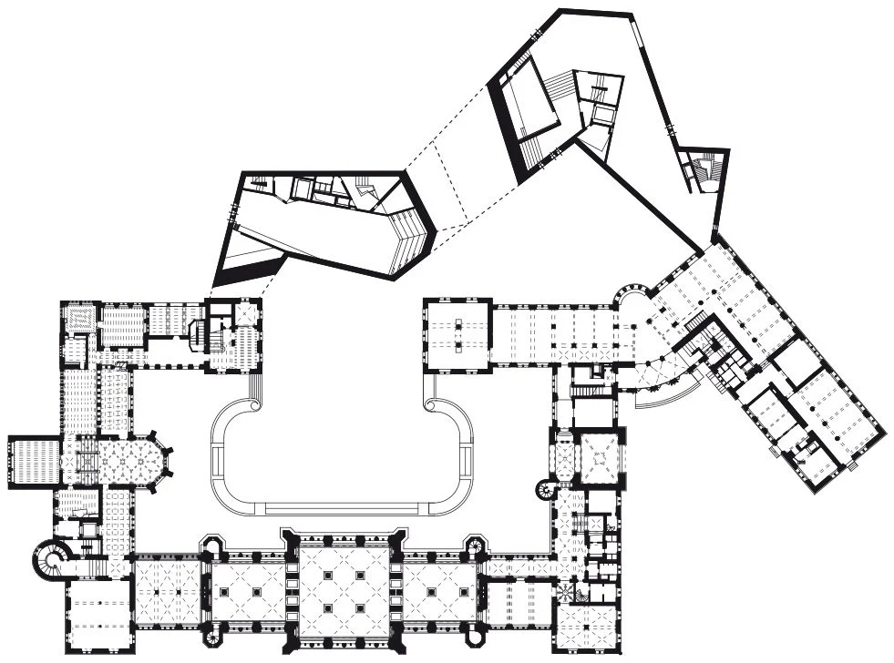 Plattegrond Landesmuseum Zürich met nieuwe vleugel