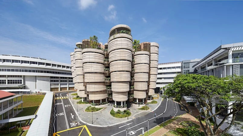 learning hub singapore beton detail balkons toegang