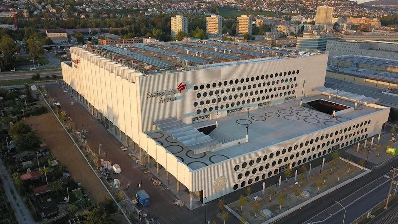 luchtfoto swiss life arena overzicht vanuit zuidoost