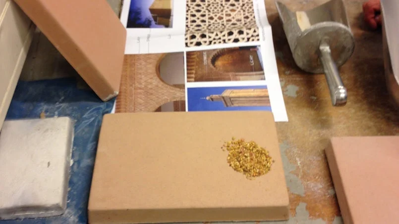 materiaaltesten en ontwerpmodellen betonrelief iccl