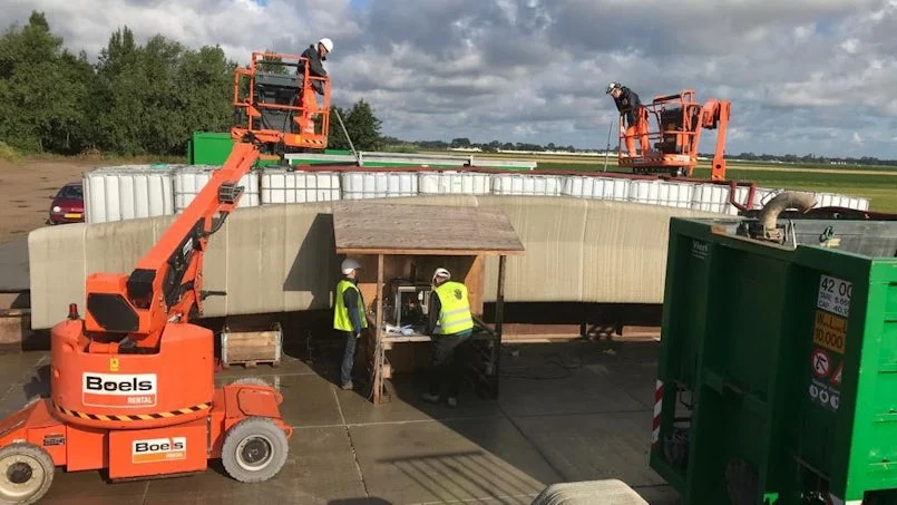 montage 3d geprinte brugdelen infra toepassing