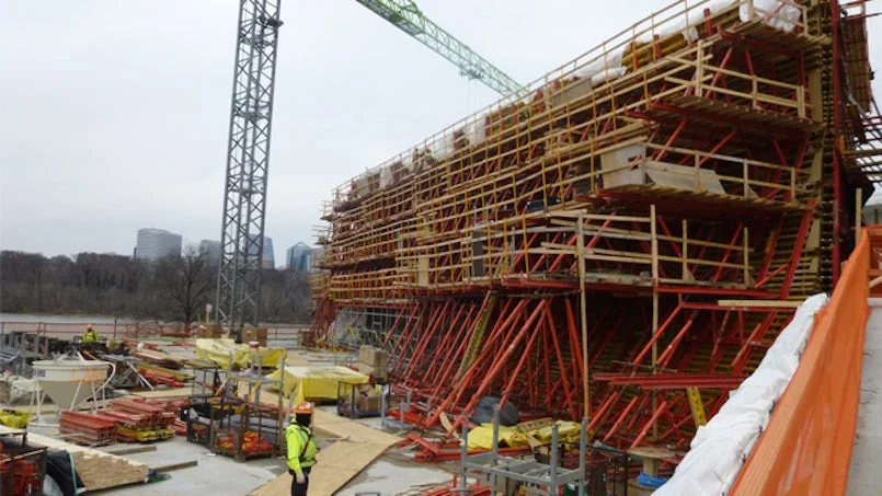 montage steigerwerk gebogen gevels kennedy center