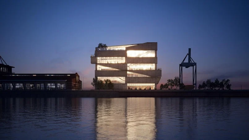 nachtelijke impressie van big headquarters