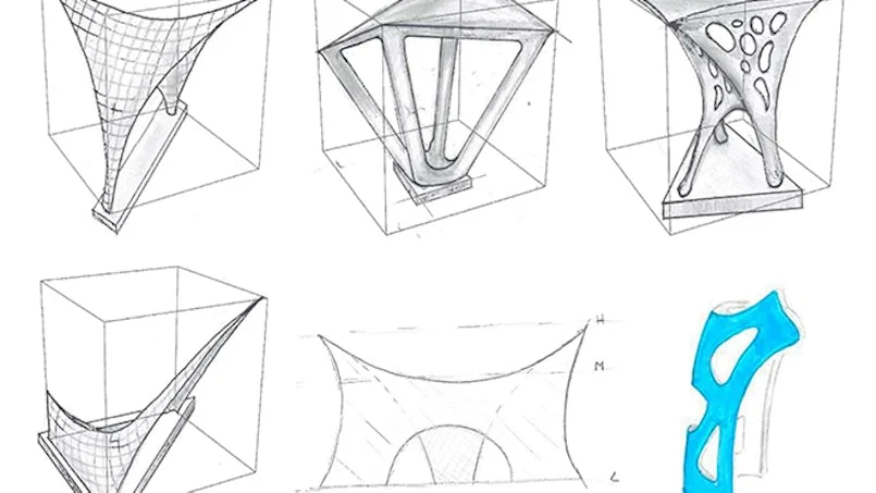 ontwerpschetsen van textielbekistingen – parametrische studies voor vormoptimalisatie