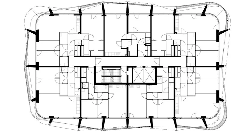 plattegrond vijftiende verdieping q residences quartz tower