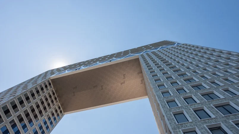 pontsteiger gevel opname onderzijde poortconstructie