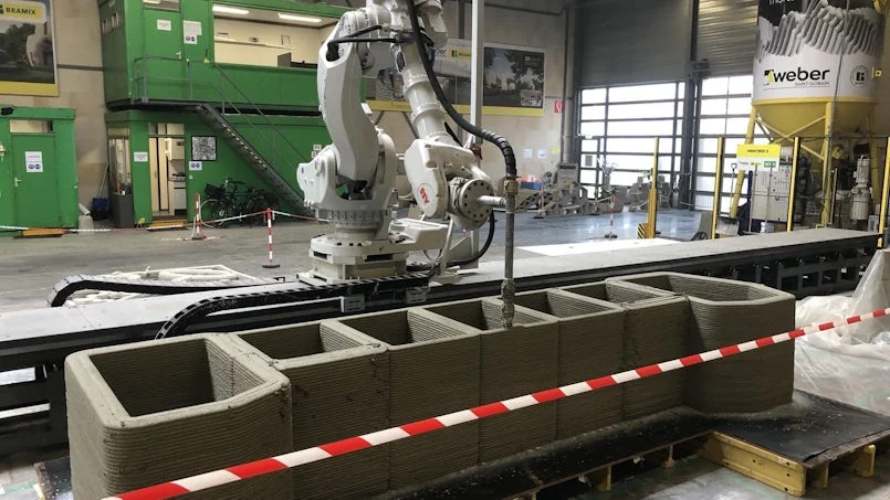 robotarm print geprefabriceerde brugdelen