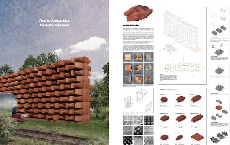 sculpturaal betonontwerp voor geluidsabsorptie. innovatief bekroond ontwerp concrete design competition e1764150002635