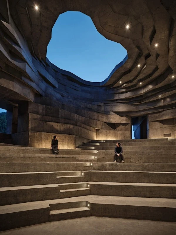semi outdoor amphitheater night view photo by jonathan leijonhufvud